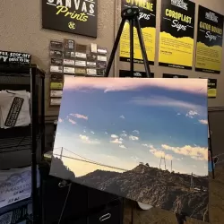 A Mounted Canvas Print Royal Gorge Scenic Railway on an easel