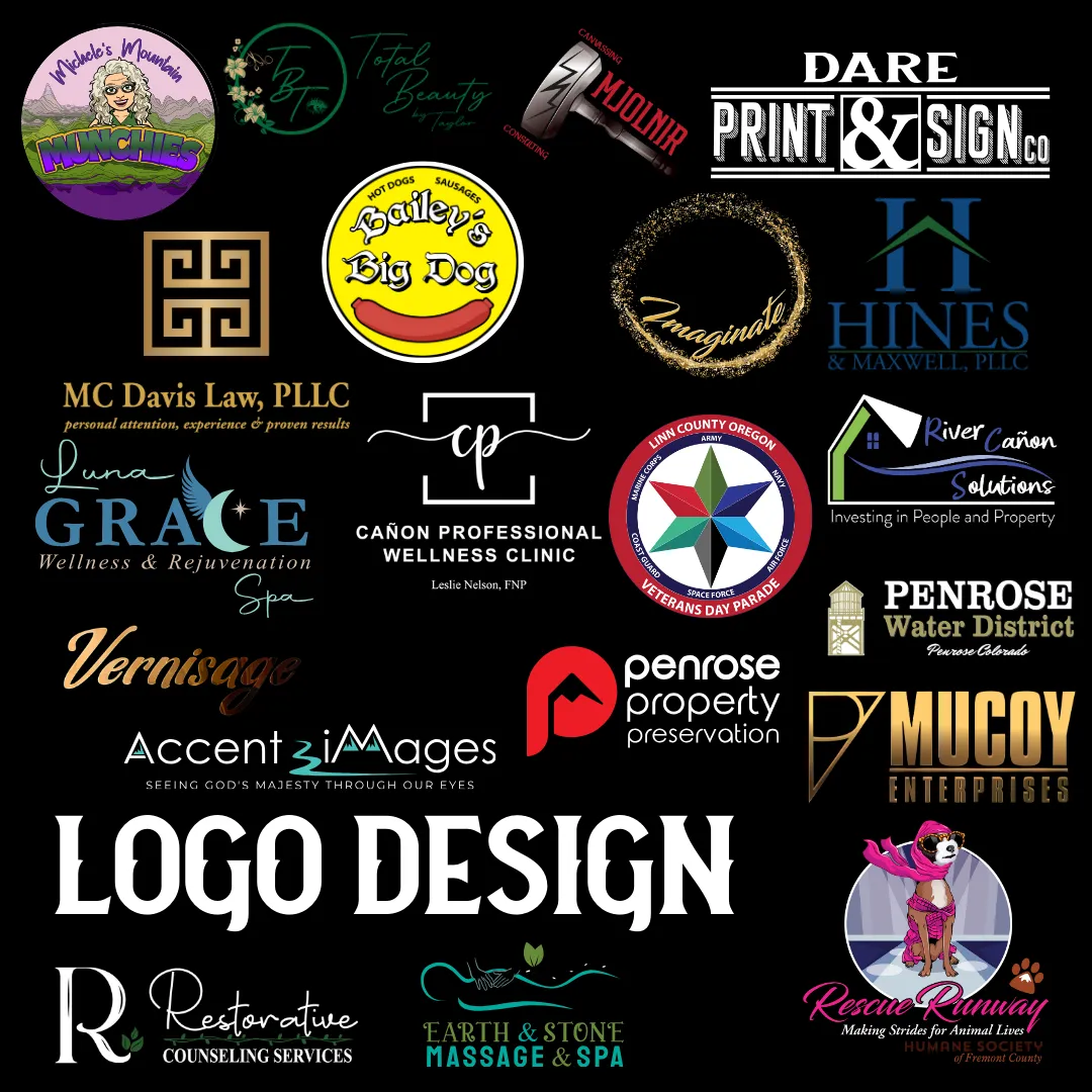 A variety of logos that DARE Print & Sign Co have designed for their clients